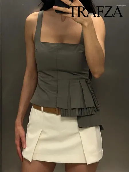 Arbeitskleider Trafza Beige Mini-Culottes für Frauen 2024 Spring Solid A-Line mit Gürtel Schlanker lässiger eleganter schicker Böden hohe Taille-Pantskirts