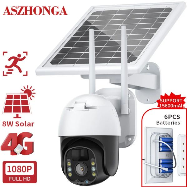 Камеры 4G SIM -карта Солнечная панель безопасности IP -камера PTZ Dome Battery Supiallance Cam Pir AI Human Detection Color Night Vision Camhipro