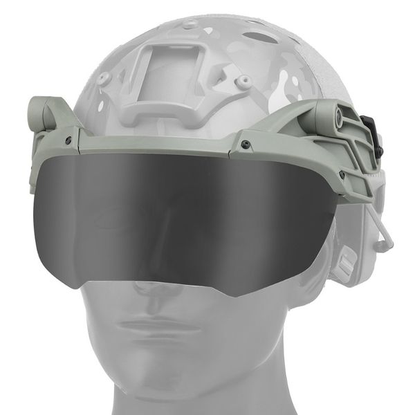 Taktische Helm externe Suspension Flip Schutzbrille transparente PC -Linsen Taktische Schutzbrillenlüfter -Verteidigung Farbkugel Aufnahme