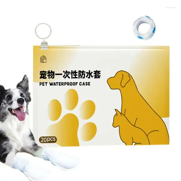 Abbigliamento per cani stivaletti per animali domestici per cani gatti 20pc Protezione con cinghie regolabili Scarpe da cucciolo autoadesivo Pavimentazione