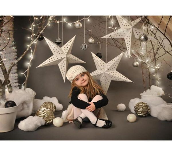 Star stampato digitale per bambini Fronte di Natale Pografia Christmas Vinyl Silver Gold Balls Holiday Party GIODS PO Studio BA7660774309303