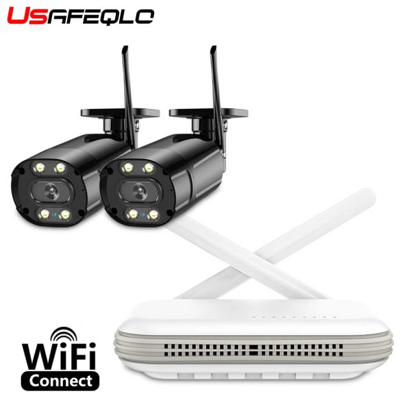 System 3MP 5MP Wireless CCTV -System 8Ch leistungsstarke H.265+ NVR WiFi 3MP 5MP IP -Bullet CCTV -Kamera WiFi -Sicherheitssystemüberwachungskits