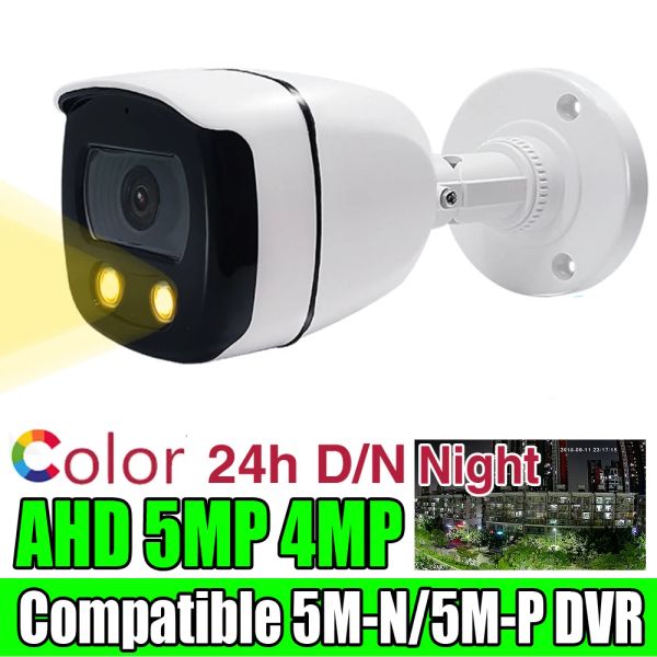 Câmeras 5mp 24h Full Color Night Vision Segurança CCTV AHD Câmera 5mn 4mp 2k Array luminoso LED Digital coaxial ao ar livre IP66