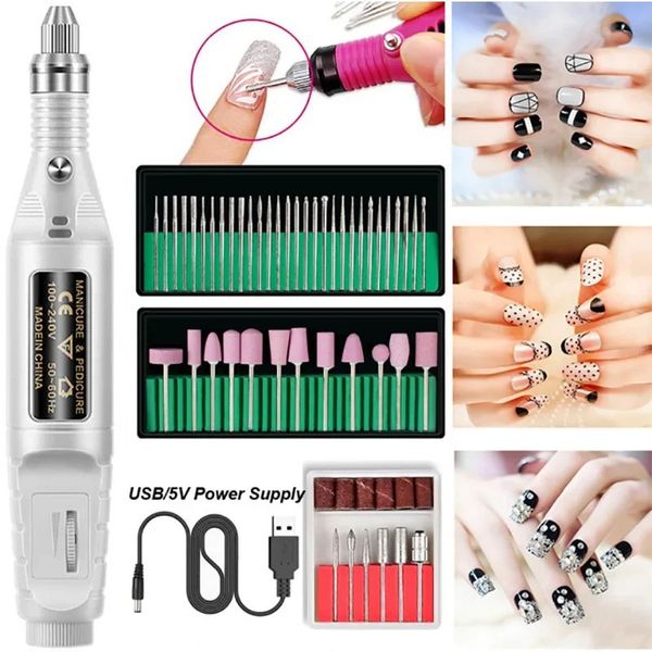 Electric Nagel Bohrmaschine Set Schleifausrüstung Mühle für Maniküre Pediküre Professionelles starkes Nagelpolierwerkzeug Lehbs-011p