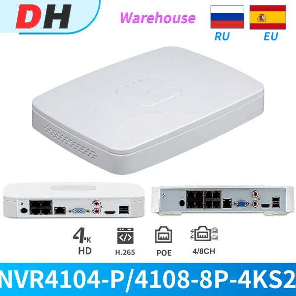 Registratore DAHUA WIDOREJESTRATOR POE NVR 4K 8MP 4CH NVR4104P4KS2/L 8CH NVR41088P4KS2/L RIGIAMA NADZORU SIECIOWEGO DLA KAMERA IP CCTV