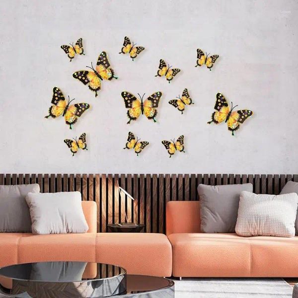 Party Dekoration hohl Schmetterling Wandkleher Schlafzimmer lebende Golddekorationen Abnehmbares Hochzeitsraum