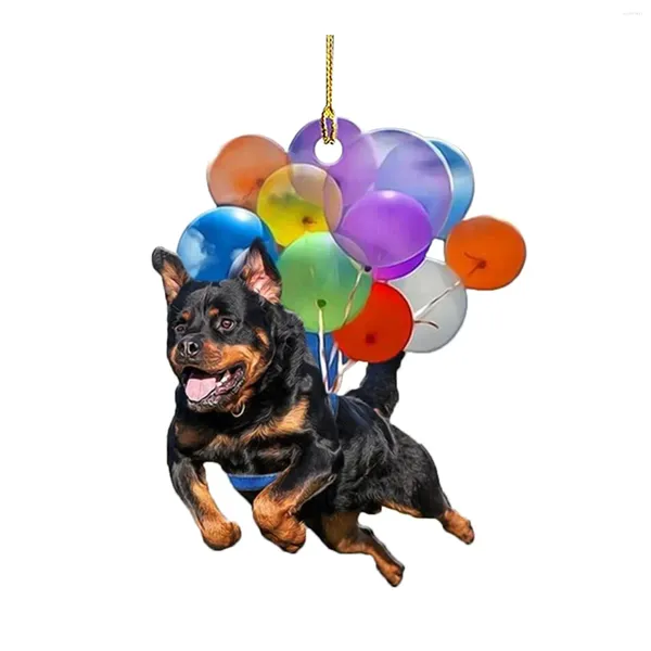 Dekorative Figuren Auto Süßes Hundehänge Ornament mit farbenfrohen Aerosphere Geschenktzimmer Innenzubehör Wanddekoration für Zuhause