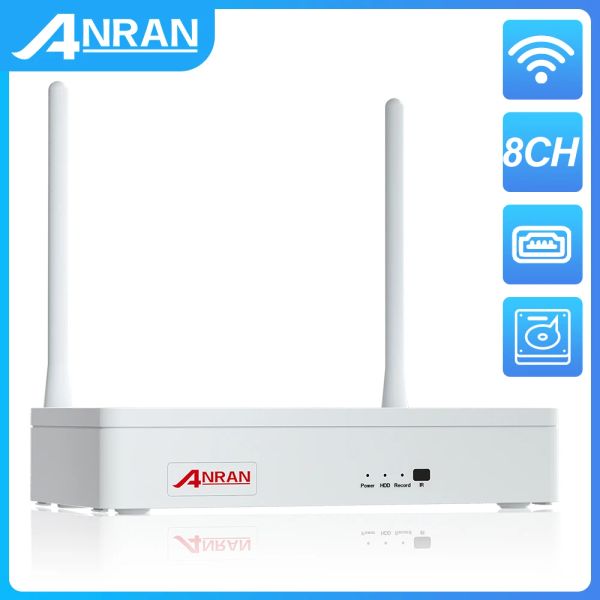 Шнуры Anran 8CH Wireless NVR для Anran 3MP или 5MP Wi -Fi Supiillance Security Camera Camera Setwint Video Recorder