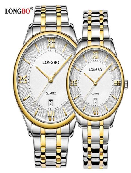 Longbo Fashion Brand Business Style Gentleman RELOJ Casual Aço inoxidável Relógios de casal à prova d'água Relógios de pulso 5001298E2455321