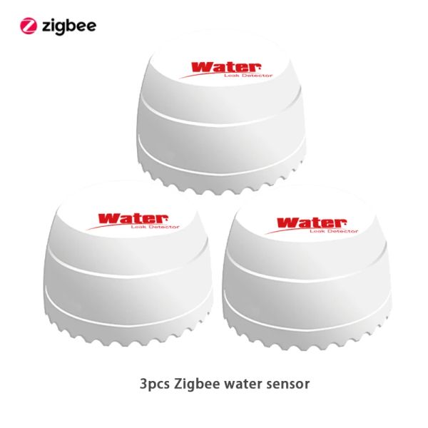 Detector Sensor de vazamento no nível da água sem fio Zigbee tuya Smart interligado detector de água de água de água de água para proteção de segurança doméstica Push Push Aviso Alar