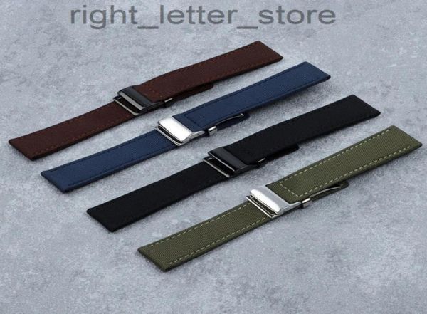 Luxusmarke Echtes Leder Nylon Stoff Watch Band Watchband für Gurt für Navitimer World Avenger Belt 22mm Werkzeuge7709908