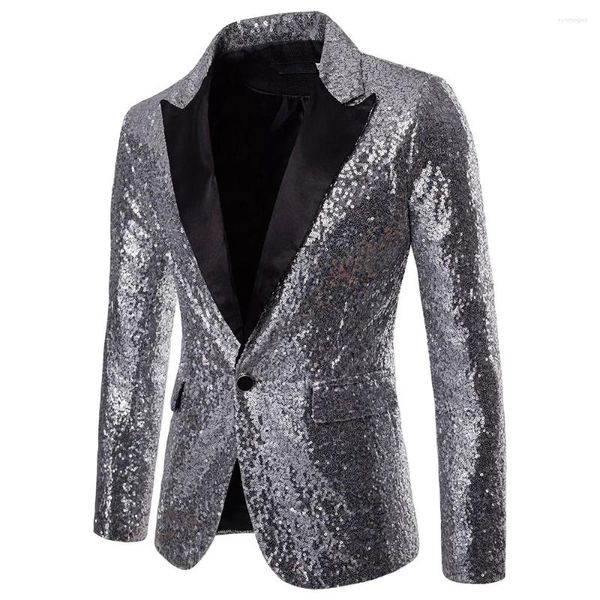 Herrenanzüge Männer Blazer Bankett Hochzeit Blazer Party Bar Nacht Club Anzug Schichten Bright Paisley Fashion 2024