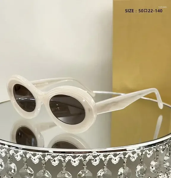 Óculos de sol redondo mulheres oval tons de alta qualidade para luxo no atacado Punk gafas de sol