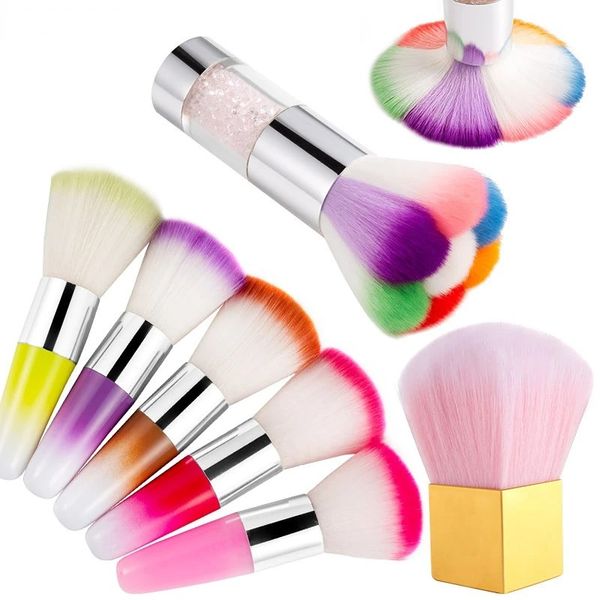 Riparato per unghie floreale per manicure Rose Nail art Accessori per unghie utensili Bush Blush Blush Populano spazzole rotonde per la pulizia della polvere