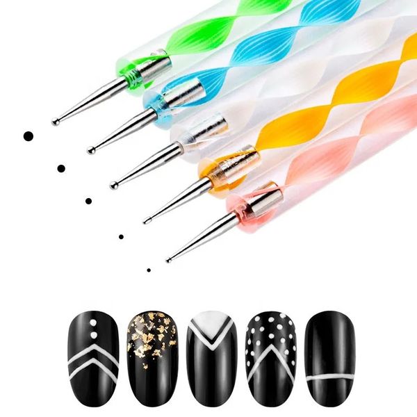 Novo 2024 1set UV Gel Nail Art Brush Nail Art Dotting Desenho de caneta Pintura de pintura DIY Design Diy Uil Art Dotting Tools Manicure Acessórios Dicas