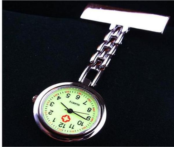 10 pezzi di dottori del lotto infermiere Watch Watch inossidabile infermiera in acciaio inossidabile comodo per trasportare orologi luminosi orologio da orologio 25388492923