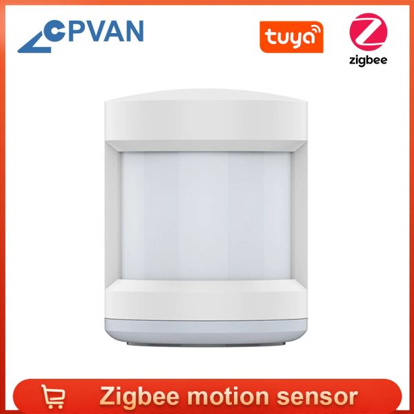 Detektor Cpvan Tuya Zigbee Motion Sensor Detektor Smart Human Body Sensor Home Security System Arbeit mit drahtloser Zigbee -Gateway