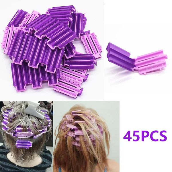 45pcs rolos de cabelo raízes fofos de onda de onda de onda de barras diy clipes de milho ridicularizador de enroladores de enroladores estilistas para mulheres meninas