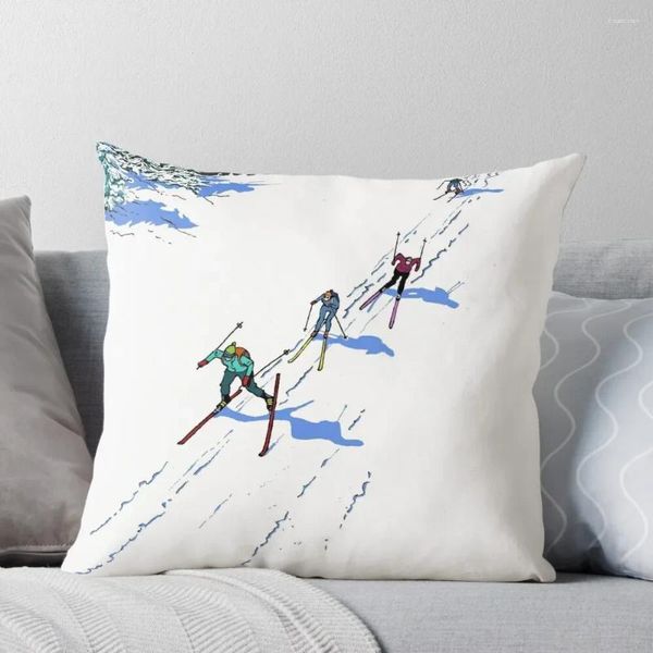 Pillow Cross-Country Skiing Throw Covers Ornamentos de Natal 2024