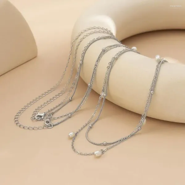 Cinture bohemian sexy catena di perle multistrato perle donne body pancia in metallo link bikini