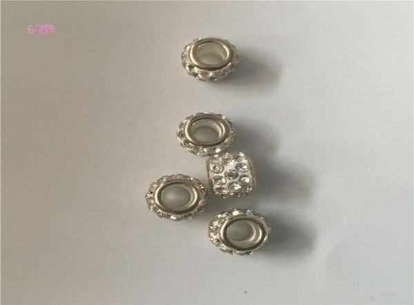 Strass -Dreadlock -Perlen 50pcs Schöne Flechten Haar -Dreadlock -Perlen weiße Farbdehre Haarperlen in 5mm Hole8479255