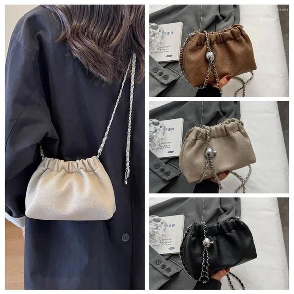 Bolsa de bolsa de ouro de bolsa Bolsas de ombro da moda Casual Cloud Fold bolsas de bolsas femininas Crossbody