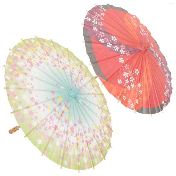 Ombrellas 2 pezzi giapponese carta ombrello decorazione classica in stile giapponese riutilizzabile cosplay decorativo