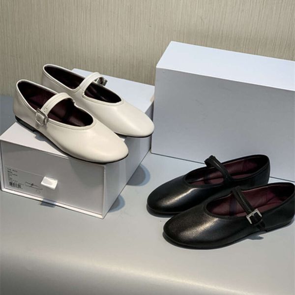 Row yeni moda bale ayakkabıları minimalist bir kelime kayışı Mary Jane bayan ayakkabıları düz dip büyükanne ayakkabıları satır ayakkabıları