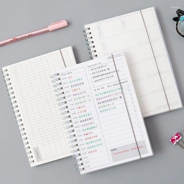 Diariamente 2024 Planejador Livro mensal de tempo semanal Memorando Organizador Journa Agenda Agenda Cadeize Notebook Supplies Escolares