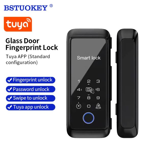 Bloquear Tuya App Bluetooth Control Bloqueio de vidro inteligente Porta de vidro FIRELHA LOCK PRINCIPELA PATA DUPLA PORTA DUPLA PORTA DE LOCA ELETRONAL Remoto Remoto