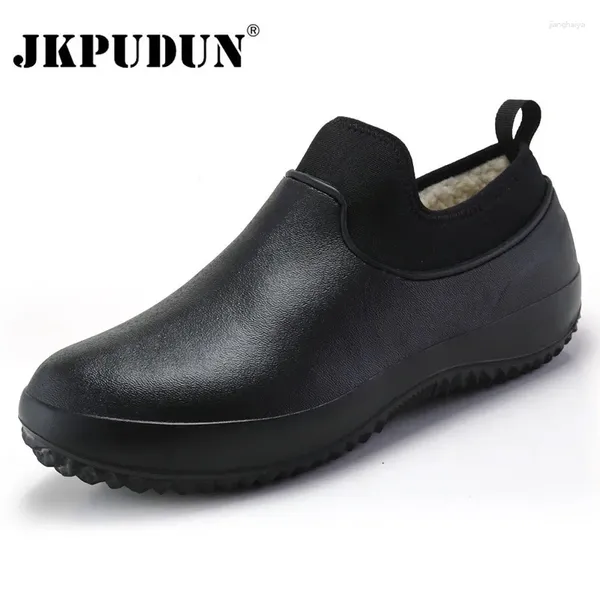 Sapatos casuais Mens Cozinha que trabalha sem deslizamento Chef à prova d'água Trabalho unissex Water Rain Cotton Boots Plus Tamanho 35-49