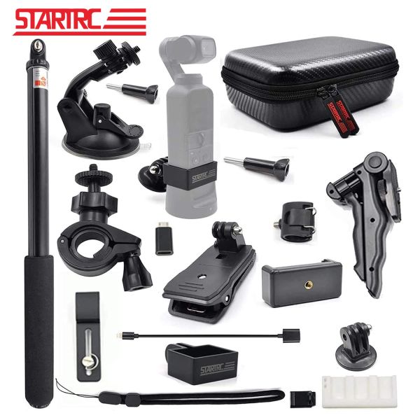 Monopods Osmo Pocket 2 Genişletme Aksesuarları Kit Kamera Montajı Tutucu Tripod Braket Sırt Çantası Klipsi DJI Cep 2/Action 2 Spor Kamera