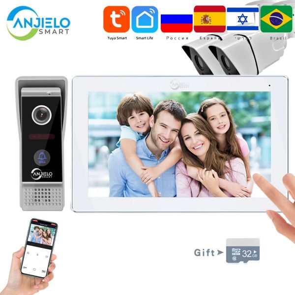 Campanelli tuya da 7 pollici video interfono con campanello fotocamera con campanello wifi timbre inalambrico esterno smart security protection porteiro