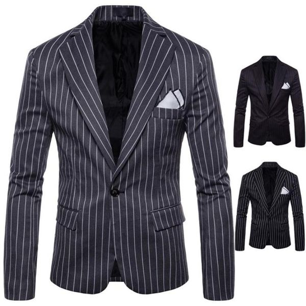 M4xl bahar sonbahar çizgili tasarım blazer benzersiz erkek blazers erkek blazer ceket ince fit jaqueta moda takım elbise erkekler coats casual j16937488