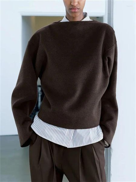 Giacche da donna autunno inverno 2024 donne in stile minimalista cappotto in lana di lana di alta qualità Lady o-collo a maniche lunghe di colore Silhouette Silhouette