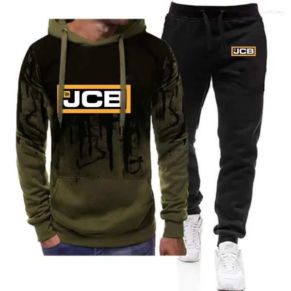 Herren-Tracksuiten Midnight Star Bagger JCB Druck Mode 2024 Casual Calbum Cotton Sweatshirt Jogginghose 2-teilige Set