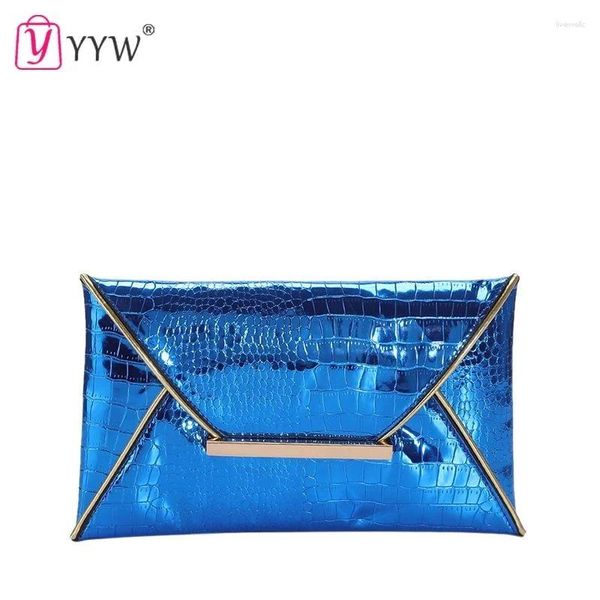 Abendtaschen Design -Umschlagbeutel Frauen Clutch Shiny Crocodile Handtasche für Damen Hochzeitsfeiern Geldbeutel Clutches Clutches