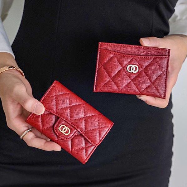 Luxury Fashion CC Wallet Designer Kartenhalter gesteppte Ledermünze Geld