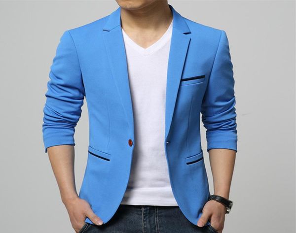 Masculino coreano Slim Fit Fashion algodão Blazer de terno de terno