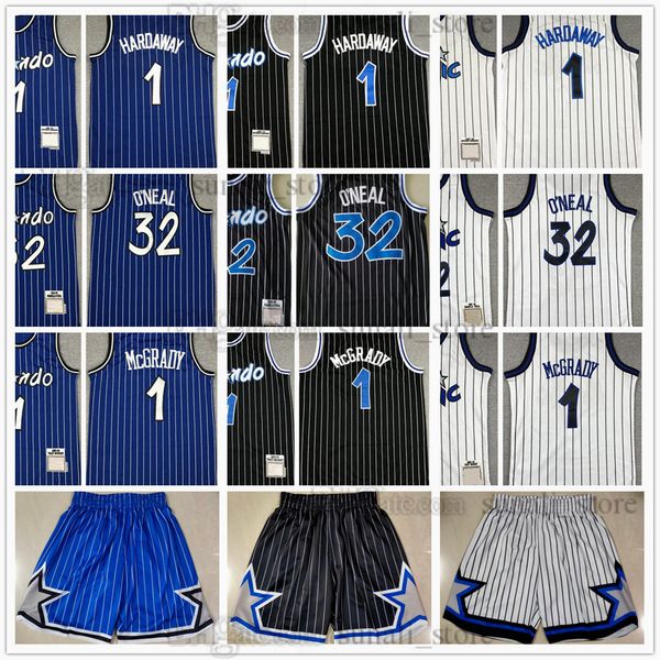 Maglie da basket cucite Penny Hardaway 1 Shaquille 32 Tracy McGrady 1 Shorts vintage Pantaloni da ricamo per ricami Giovani ragazzi