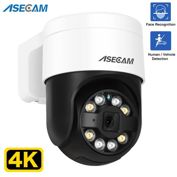 Câmeras 8MP 4K PTZ IP Câmera de face Detecção de face Áudio Poe Outdoor H.265 ONVIF CCTV RTSP Color Night Vision Ai Street Security Camera Xmeye