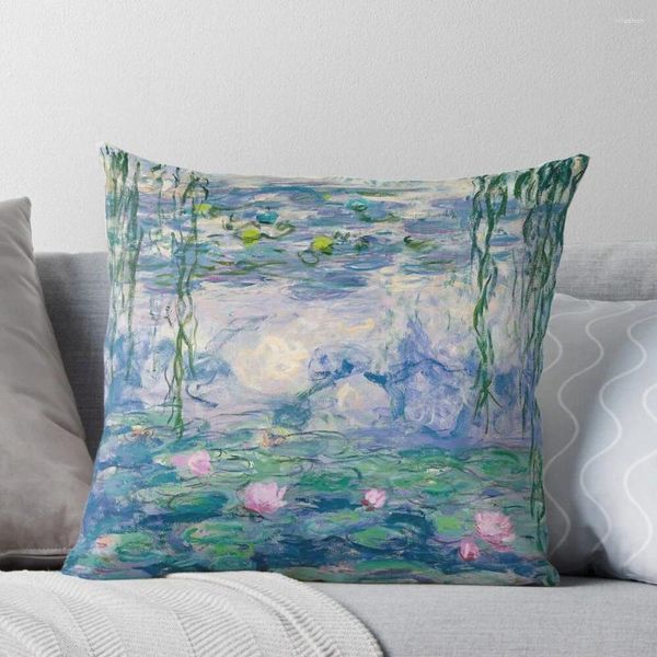 Lírios de água de travesseiro Claude monet throw arew sofá covers decorativo