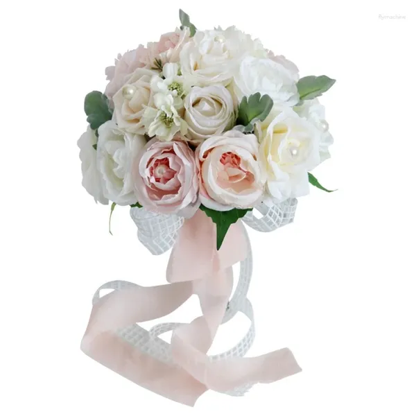 Dekorative Blumen Koreanische künstliche Seidenverzierung Handheld Handwerk Dekor Lieferungen für Hochzeit Valentine Day