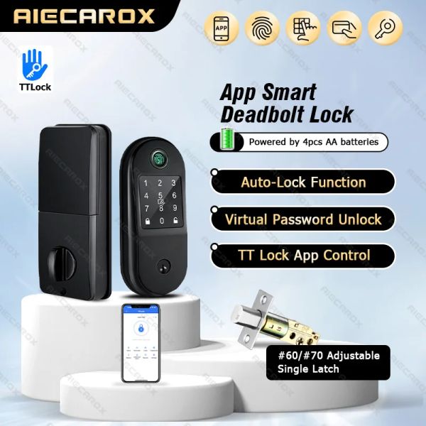 Blocca deadbolt ttlock serratura intelligente porta d'ingresso porta ttlock app tuya app wifi senza impronta digitale blocco bluetooth digitale