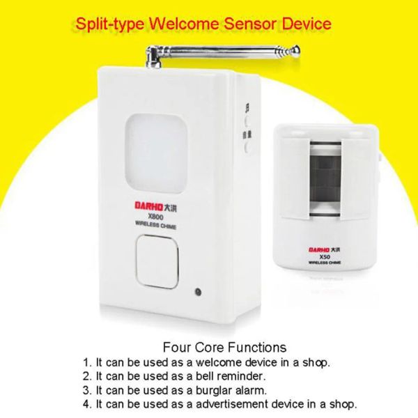 Detector Wireless Doorbell Entrada de boas -vindas Sistema de detector de sensor de movimento de alarmes