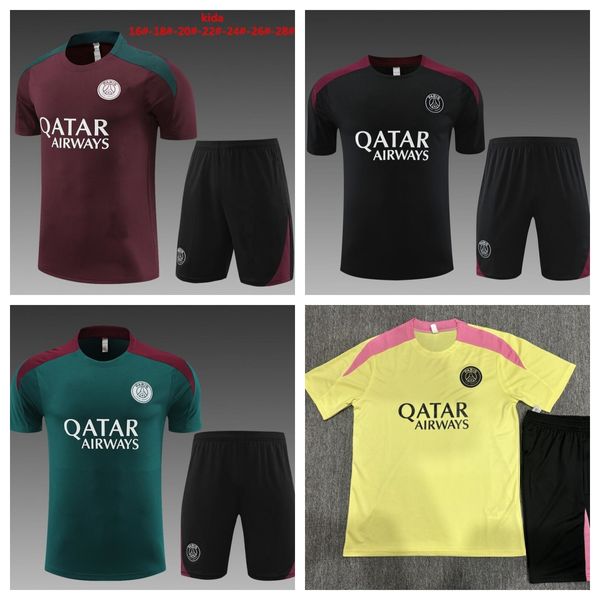 2024 2025 Psges Traccettatura da uomo Allenamento da calcio Abito corto 24 25 Tuta Maillot PPPSG Giacca della tuta da binari Paris Mbappe Men and Kids Kit Kit Jogging Sopravvissuto Chandal