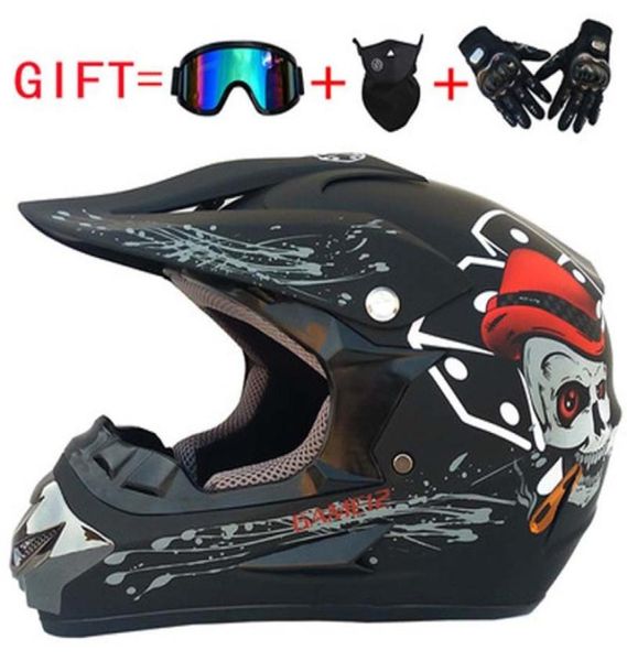 Motocross -Helm außerhalb der Straße ATV Cross Helme MTB DH Racing Motorrad Motorrad Dirt Bike Capacete mit Schutzbrillen Mask Handschuhen Geschenk8609611