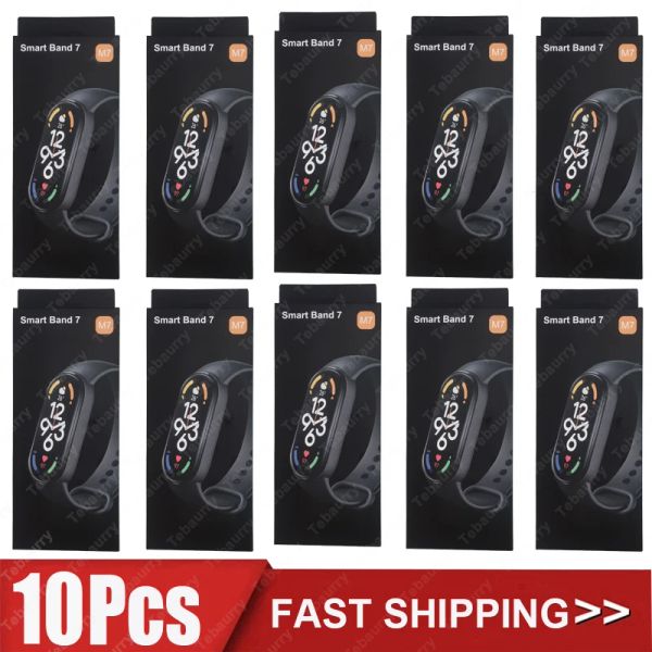 Pulseiras 10pcs m7 banda inteligente masculino esporte assistir saúde freqüência cardíaca rastreador de fitômetro Pedômetro Feminino pulseira pulseira para iOS xiaomi Android