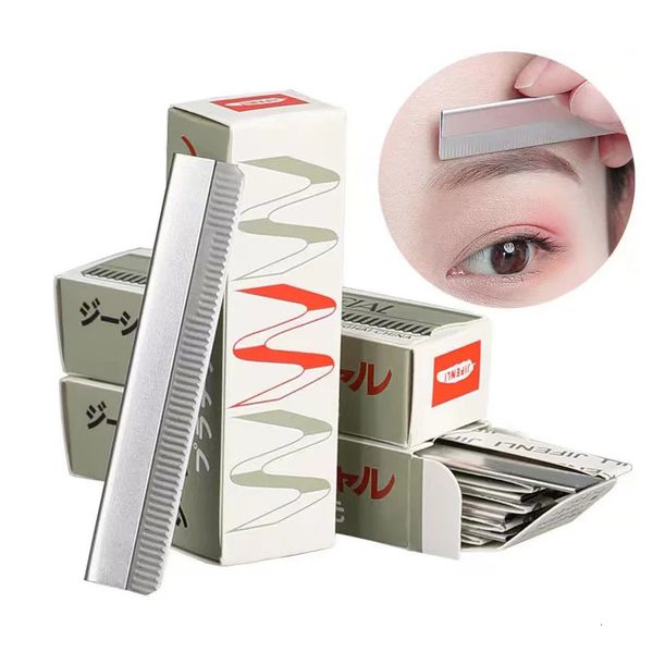 100pc Eyebrow -Trimmer Rasierklinge Edelstahl Mikroblading Augenbrauenmesser Dauerhaftes Make -up -Einweg -Brauen -Tattoo -Schönheitswerkzeug 240321