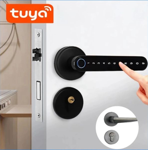 Blocca Tuya App Biometric Blocco della porta Smart Porta Smart Password Elettronica Digital Lock Key Entrenss Knobs Blocco per casa Camera da letto Home